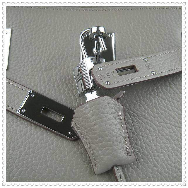 Hermes Jypsiere shoulder bag dark grey with silver hardware - Click Image to Close